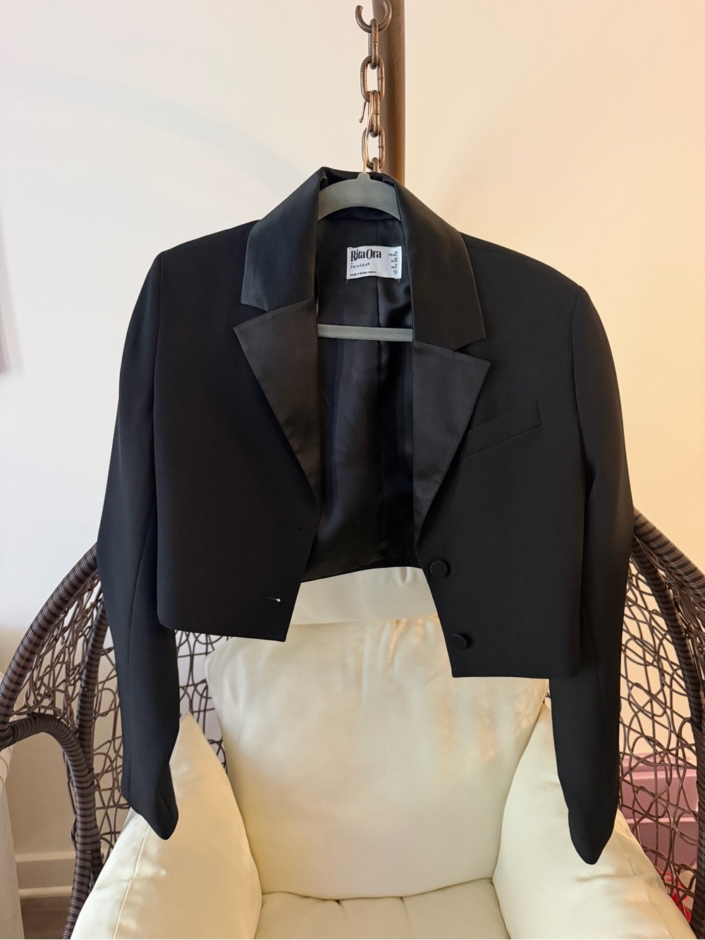 Rita Ora x Primark Black Cropped Satin Lapel Bolero